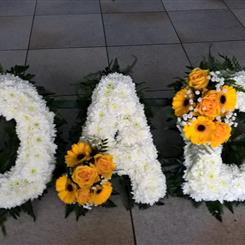 Dad lettering with yellow germini