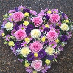 Heart in pink, purple and lemon