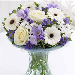 Cool blue vase arrangement 