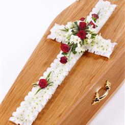 Classic based cross with red rose 