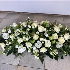 White and Green Casket Spray