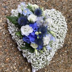Gypsophila blue and white heart