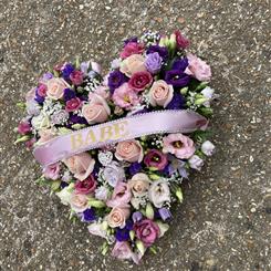 Mixed heart with ribbon and diamante pins