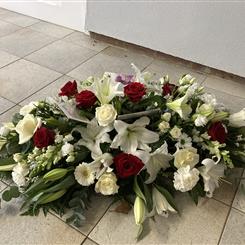 Elegant Rose and Lily Casket spray